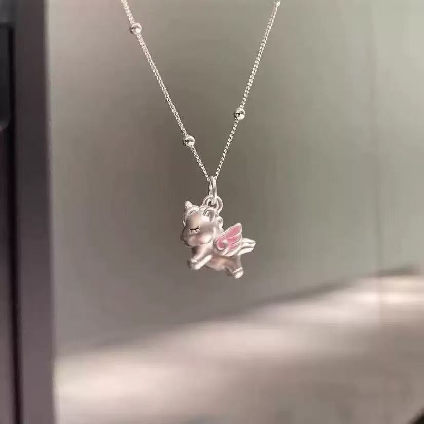 Children's Unicorn Cute Clavicle Chain Chinese Zodiac Horse Birthday Necklace