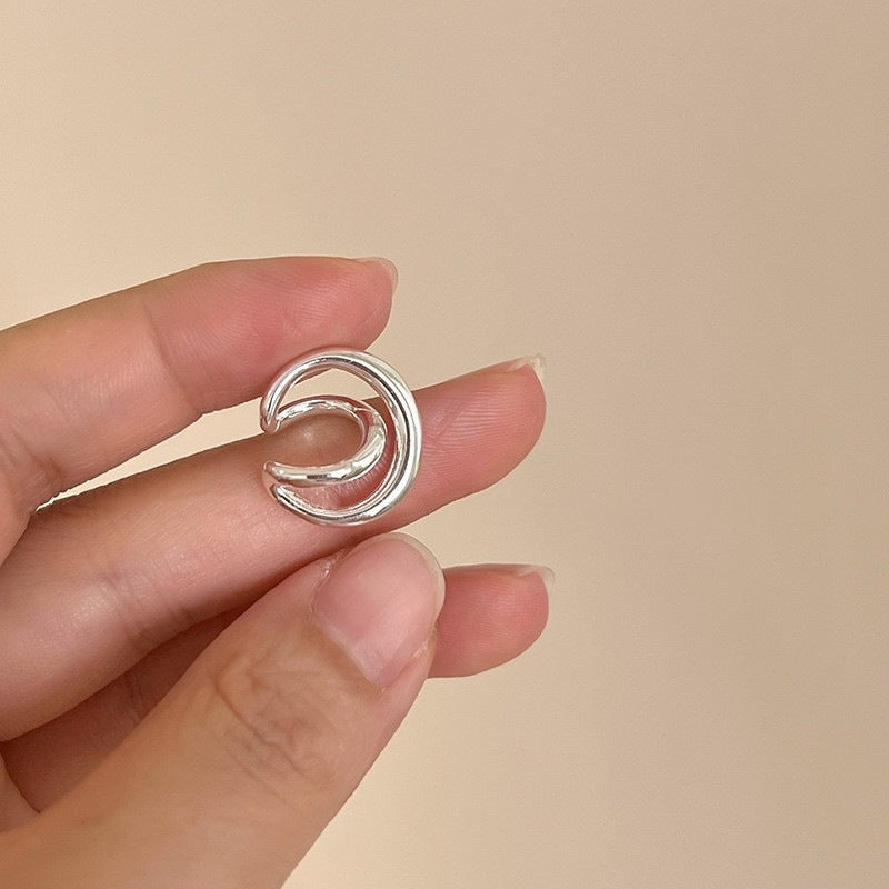 Women's Simple Lines Cross Bone Double Layer Small Sweet Rings