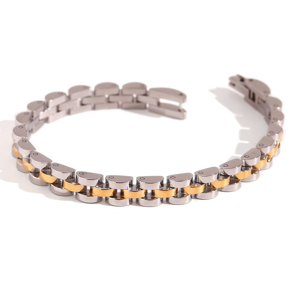 Bracelets de luxe légers en acier inoxydable plaqué or pour femmes, intérêt spécial