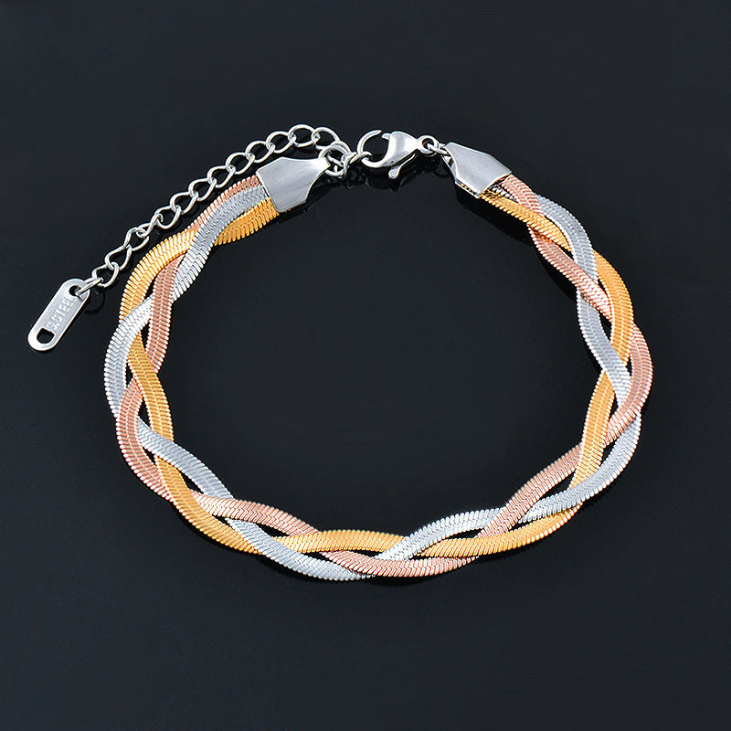 Women's Bone Fashion Simple Color Matching Twist Bracelets