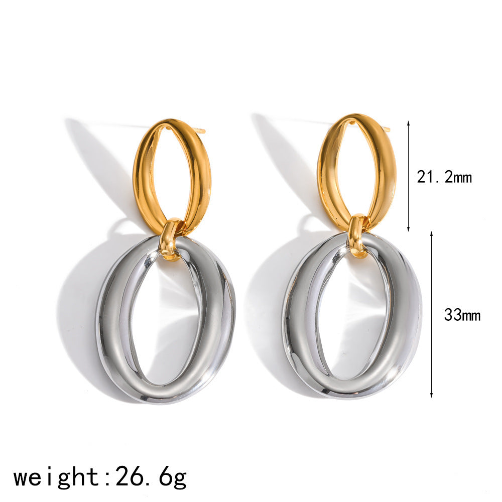 Women's Gold Color Matching Stainless Steel Light Luxury Rings