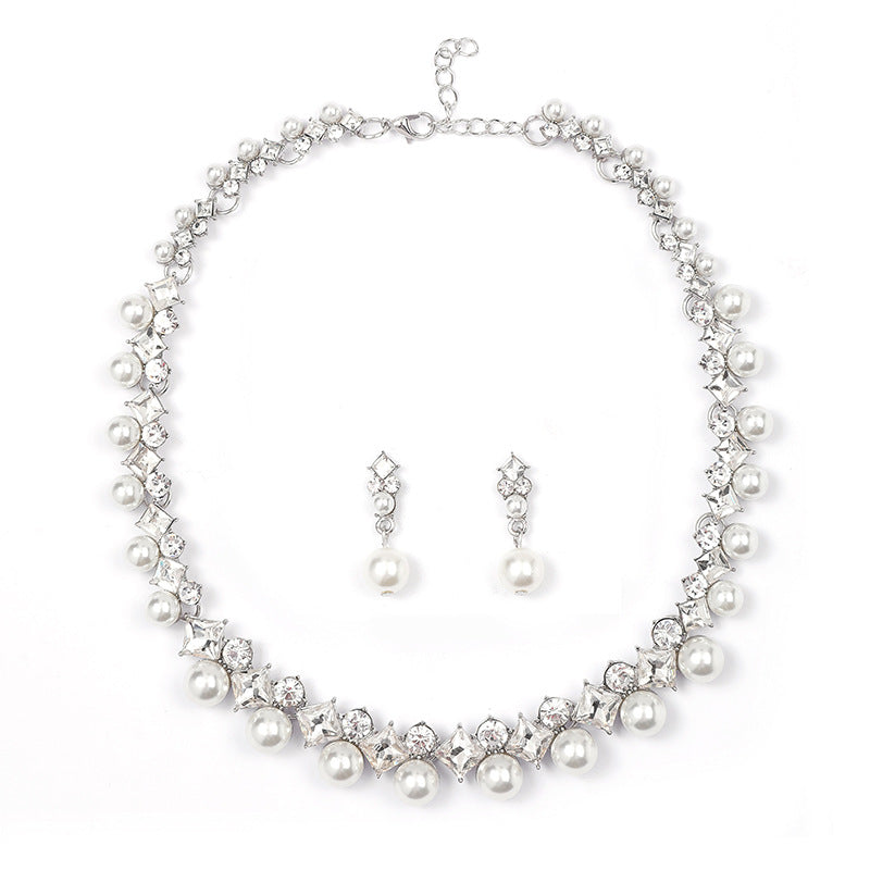 Pearl Gem Female Light Luxury Minority Sweater Jewelry Set