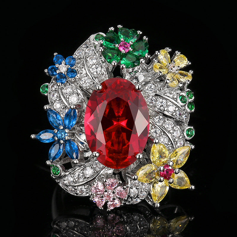 Women's Bright Peacock Emerald Open Premium Affordable Luxury Fashion Ring