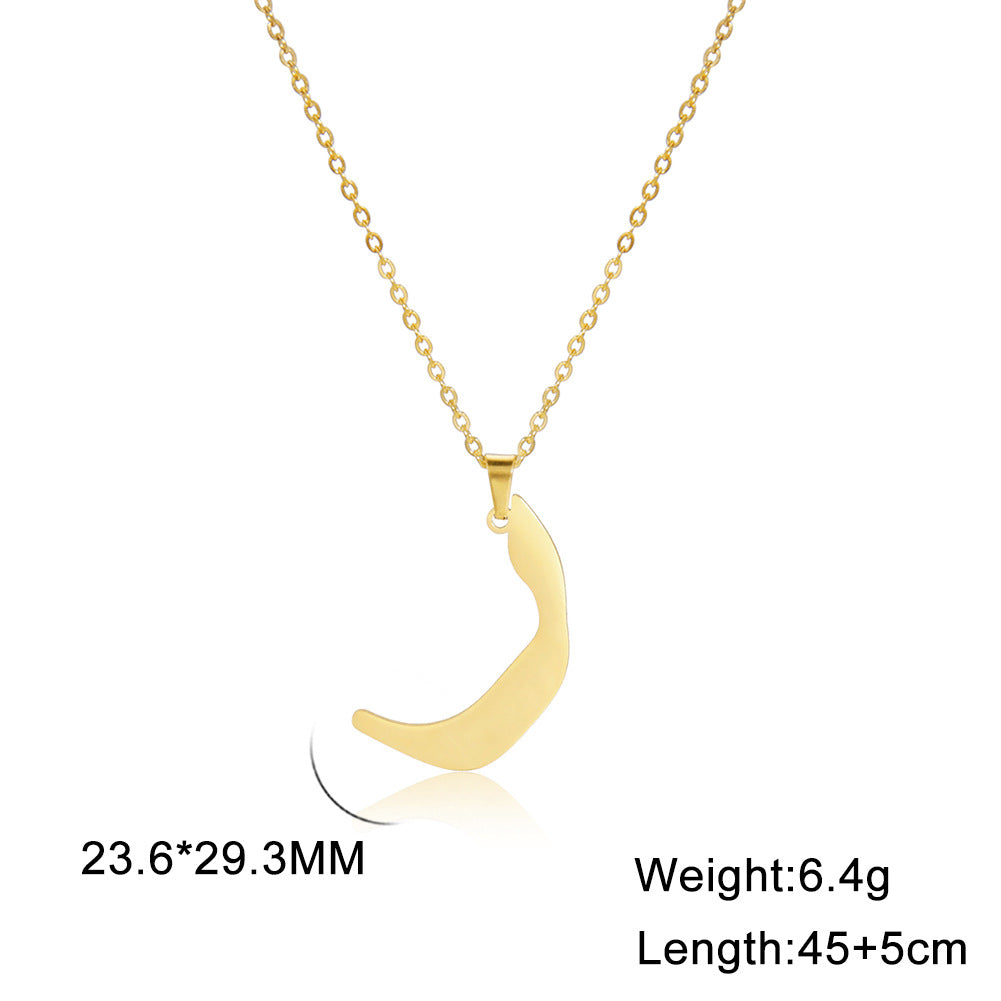 Trend Simple Cut Arabic Letter Pendant Necklaces