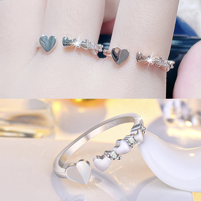 Luxury Heart-shaped Open Female Index Finger Rings