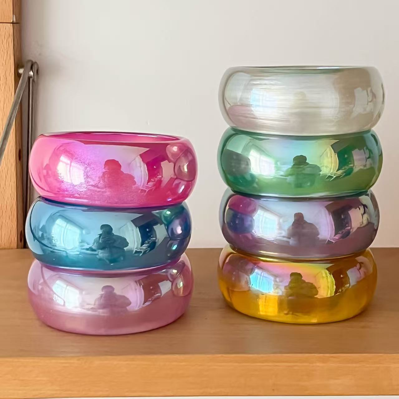 Magic Color Resin Wide Transparent Colorful Sweet Cool Style Niche Bracelet