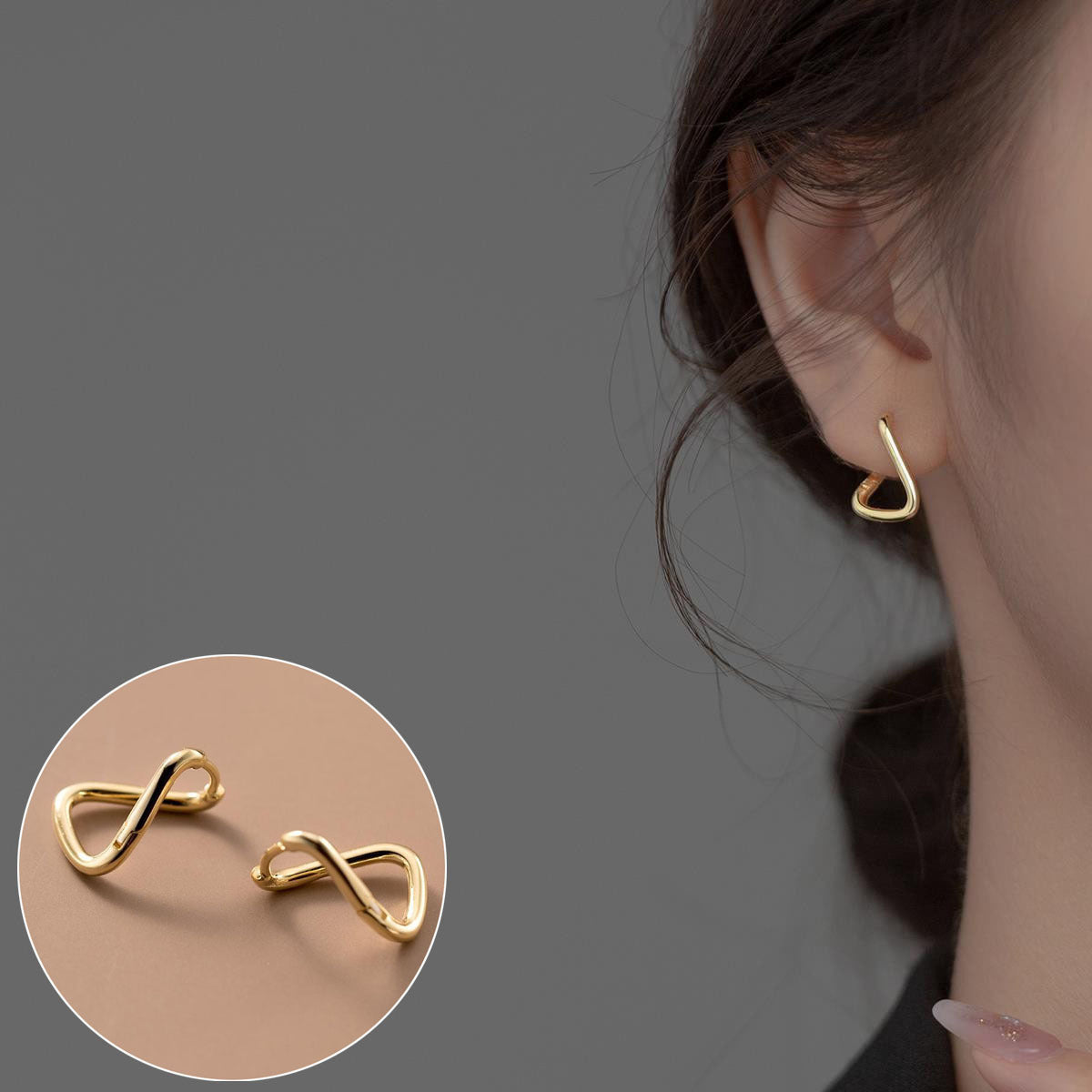 Love Heart Female Retro Fashion Personalized Sweet Cool Peach Earrings