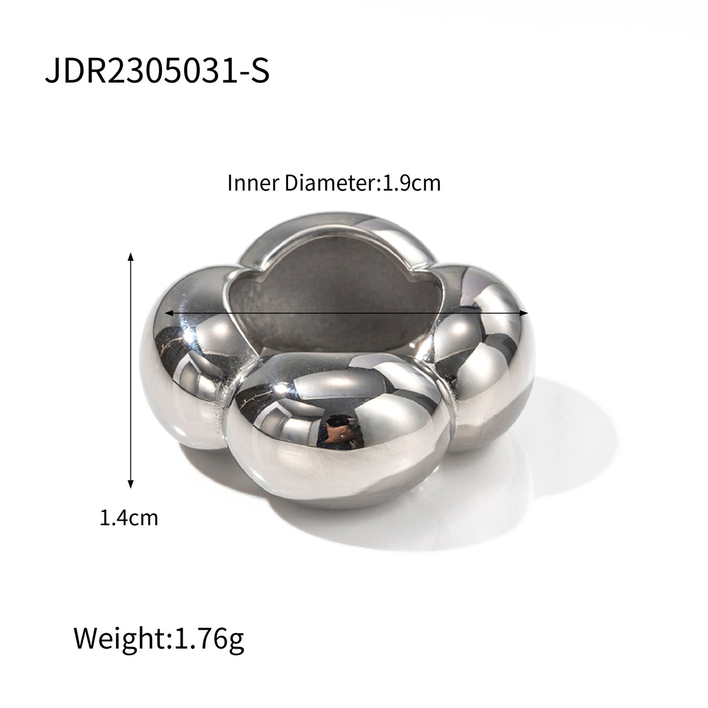 Stainless Steel Closed Light Luxury High Rings