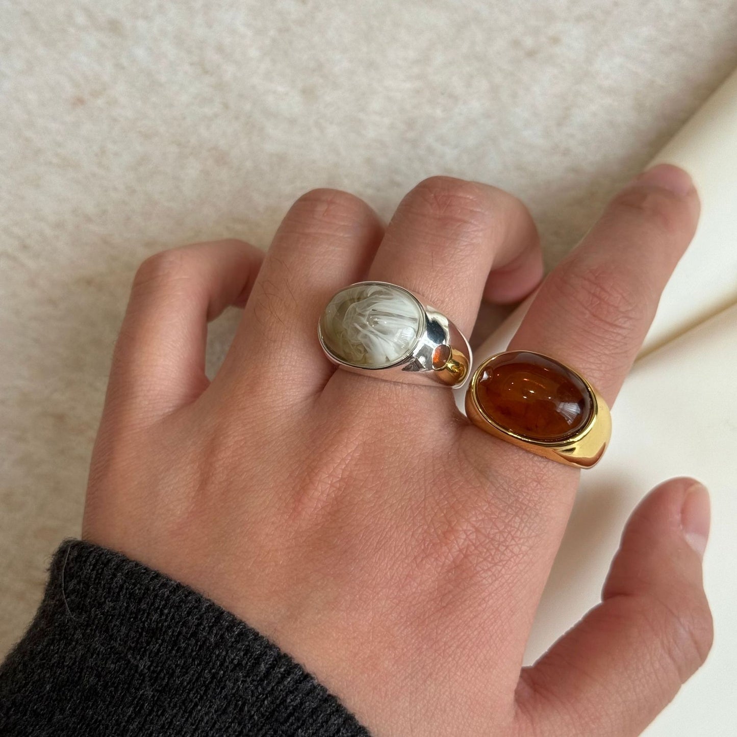 French Retro High-grade Open Female Design Fashion Personalized Index Finger Rings