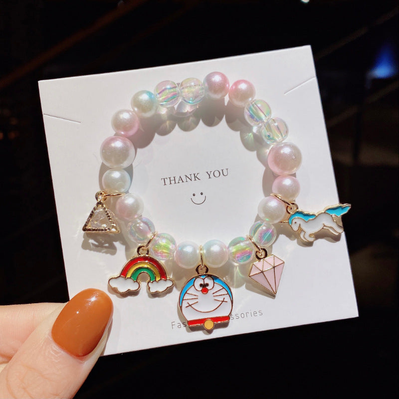 Children's Pearl Cartoon Cute Gradient Color Decoration Bracelets