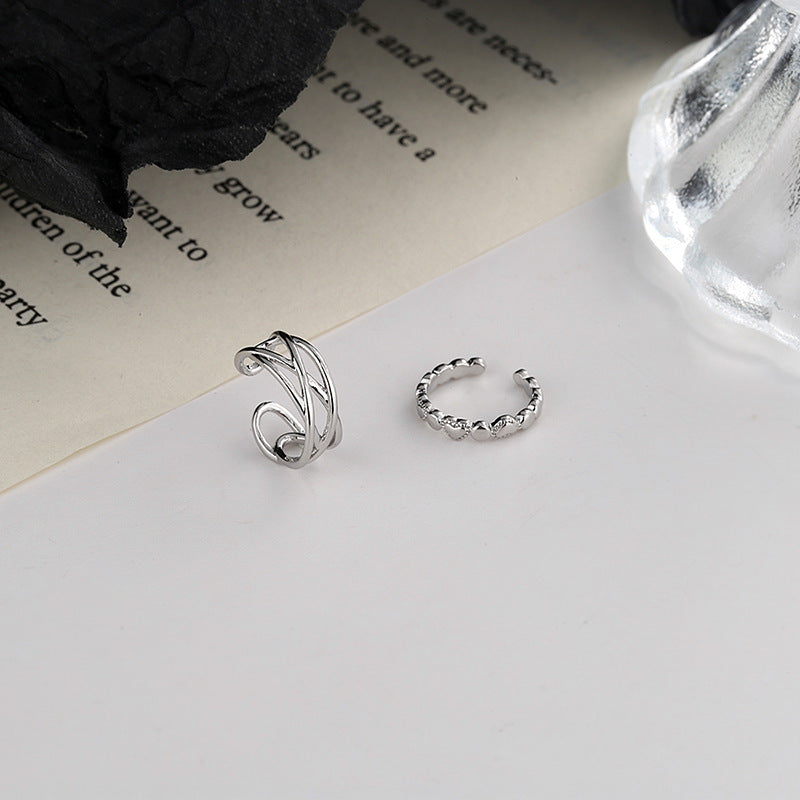 Gu Female Design Fresh Style Sweet Cross Heart Ear Clip