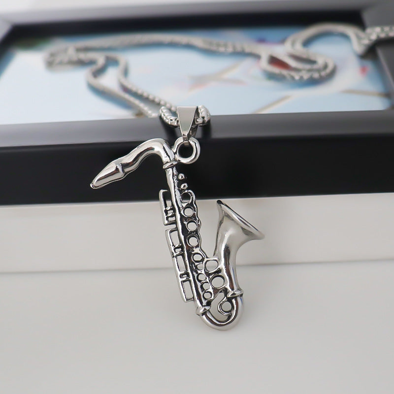 Women's & Men's & Steel Personalized Creative Alloy Saxophone Necklaces