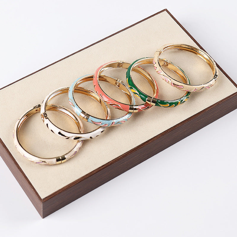 Court Cloisonne Enamel Boutique Light Luxury High-grade Design Bracelet