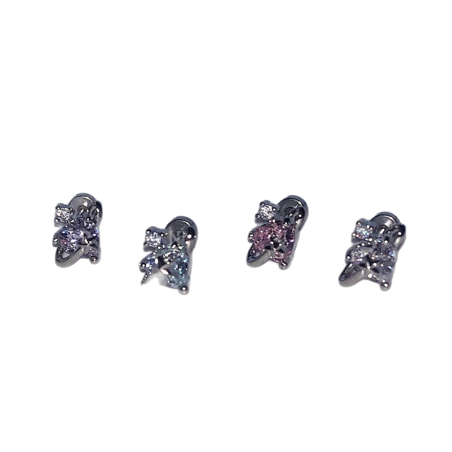 Female Titanium Steel Screw Tightening Buckle Pin Before Stud Earrings