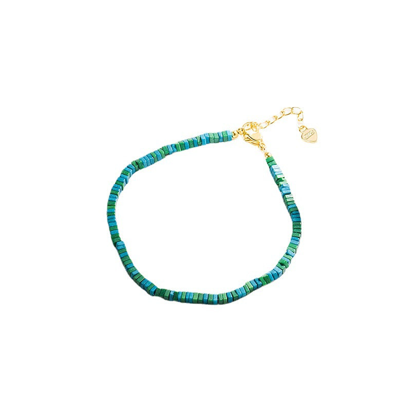 Turquoise Female Girlfriends Green Fortune Beads Design Bracelets