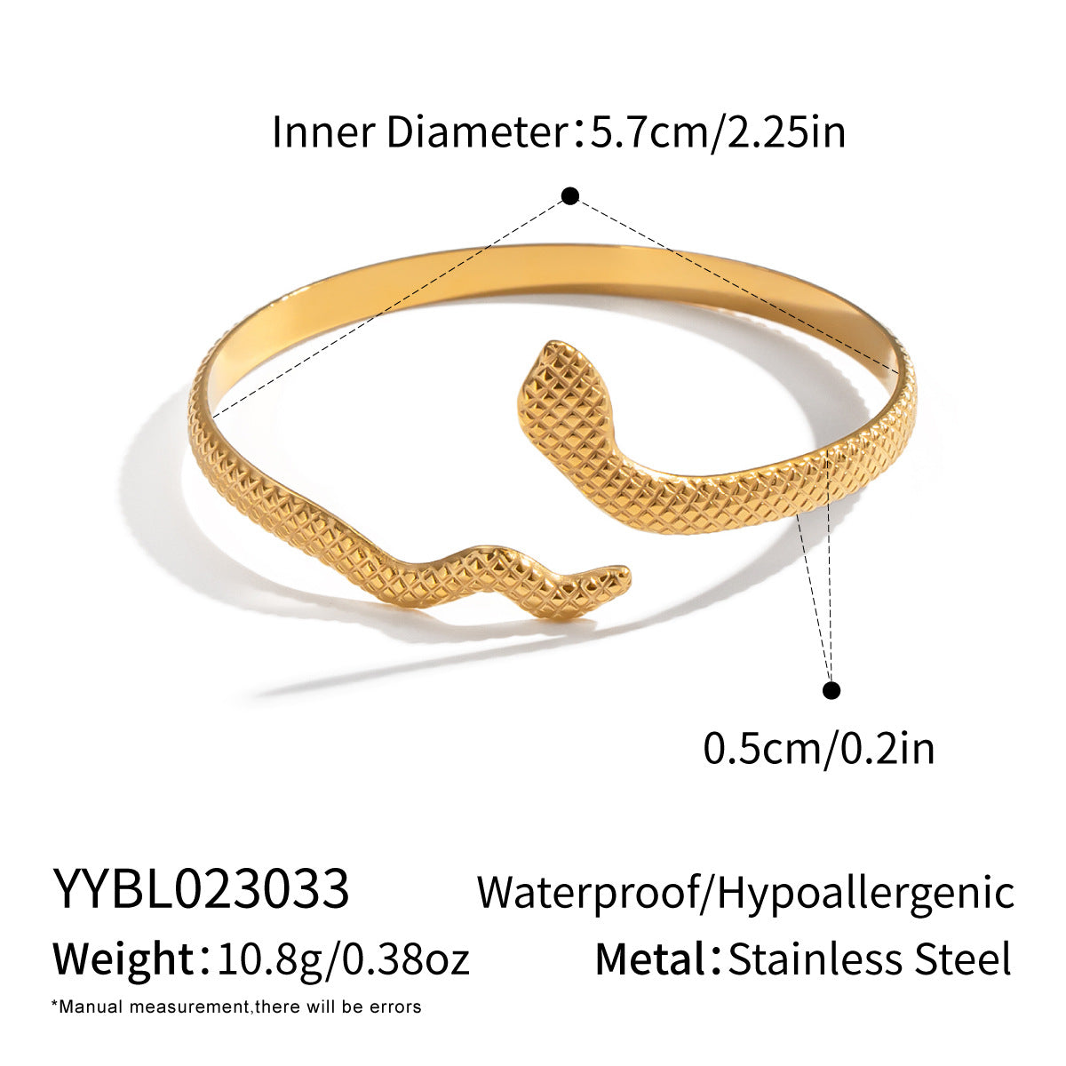 Women's French Retro Stainless Steel Fashion Open Gold Bracelets