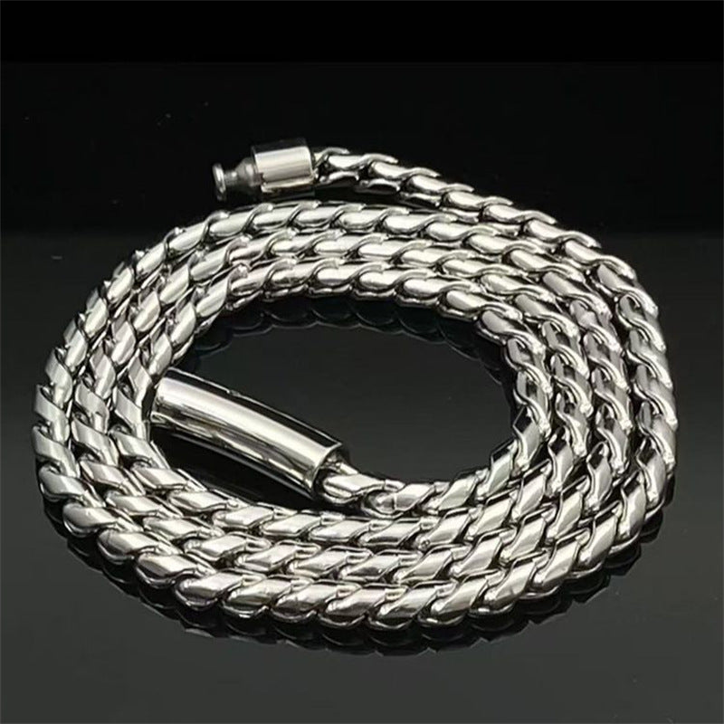 Men's Twisted Scale Keel Titanium Steel Domineering Stainless Necklace
