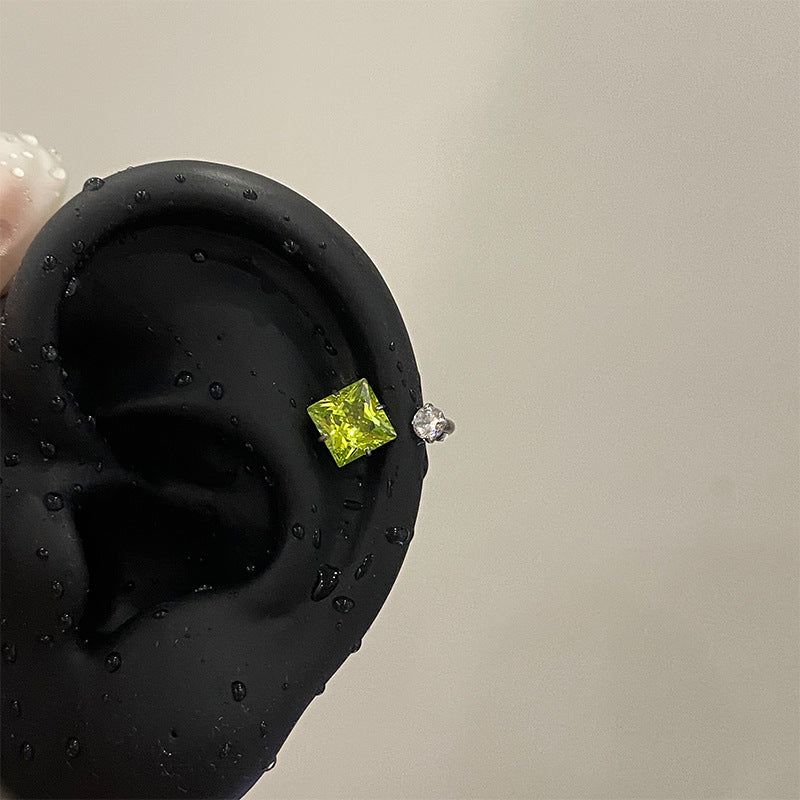 Super Flash Square Zircon Internal Thread No Need To Take Rings