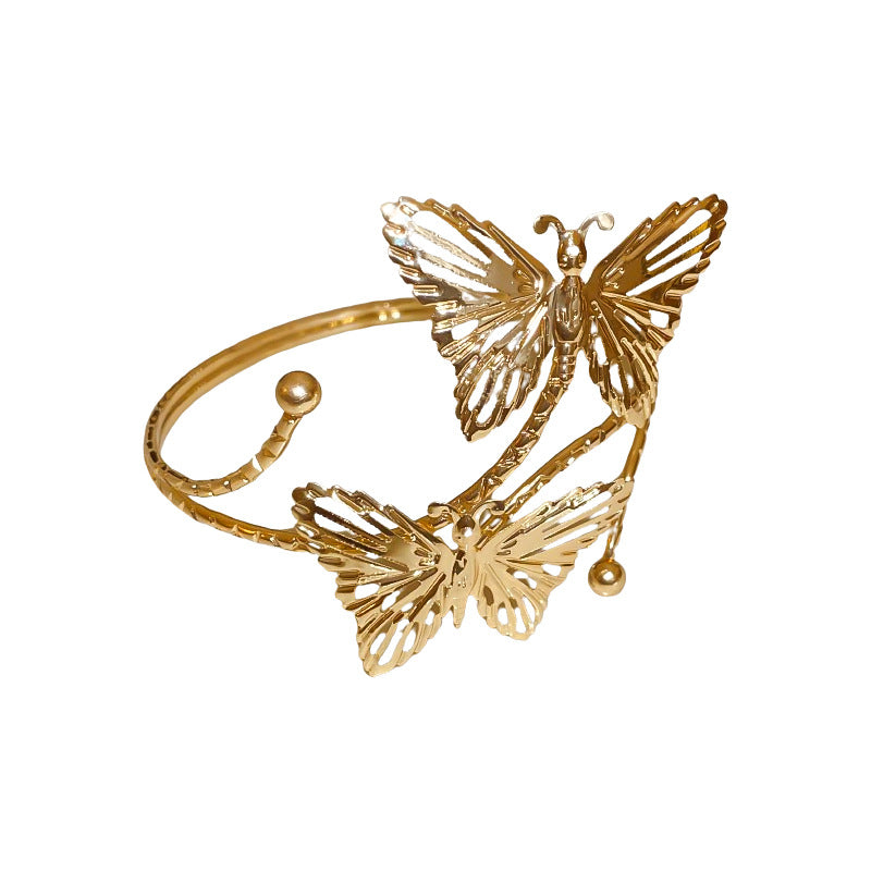 Flower Butterfly Metal Cold Style High-grade Temperament Exaggerated Bracelet