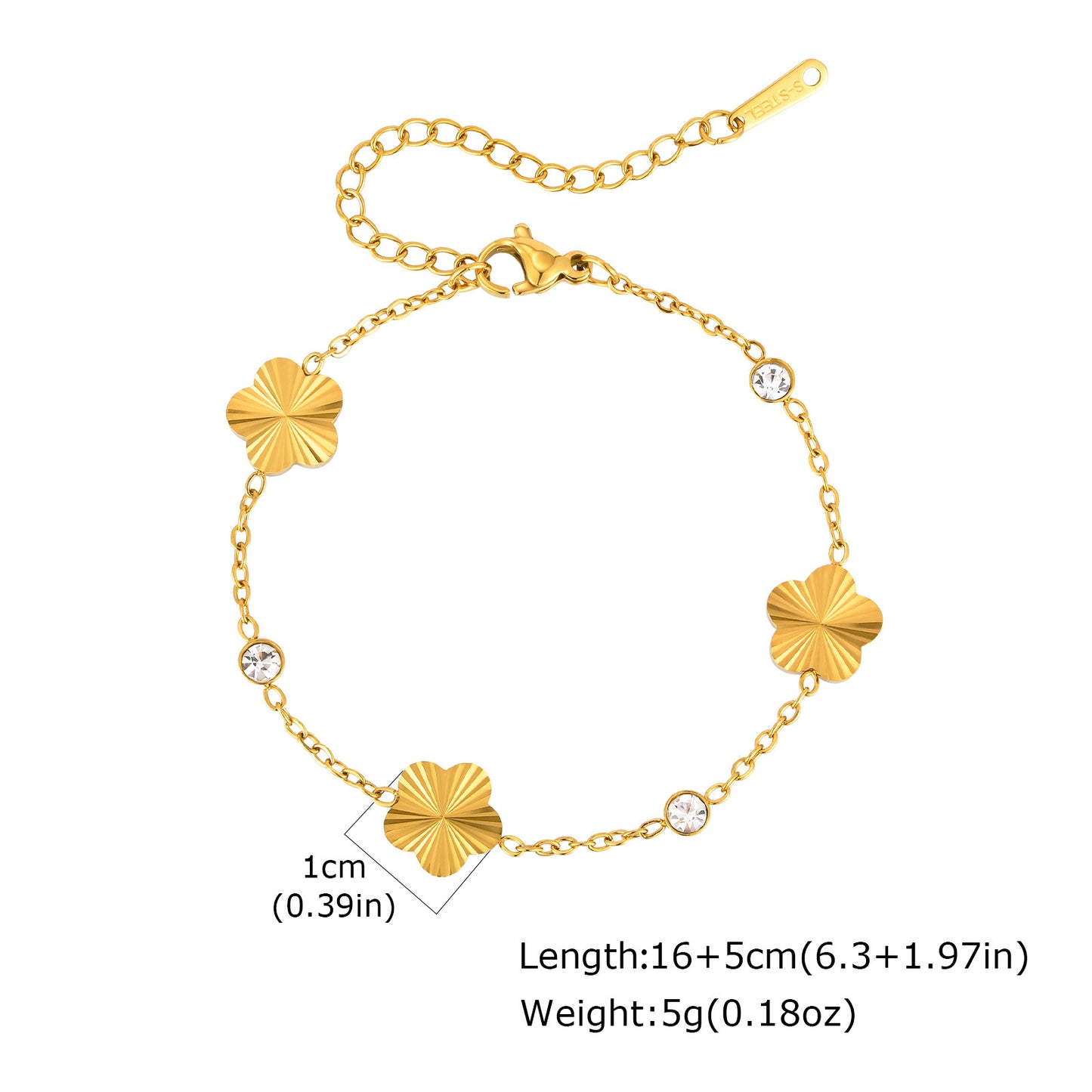 Women's Stainless Steel Zircon Flower Butterfly Full Bracelets