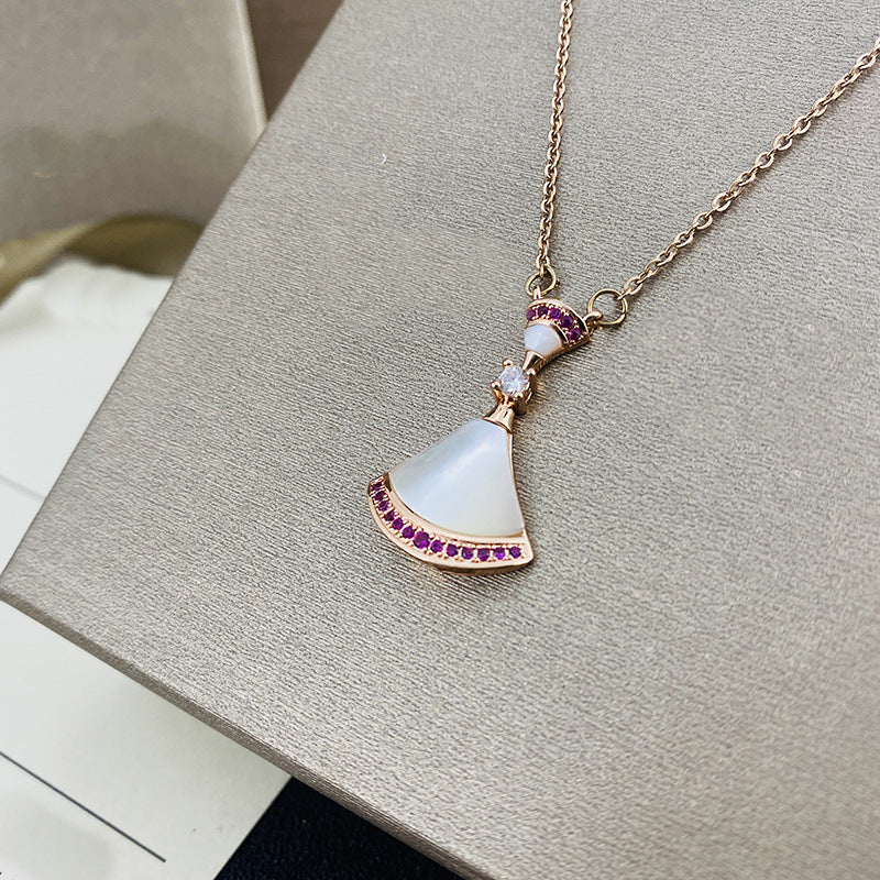 Version Red Agate Clavicle Chain Titanium Steel Rose Necklaces