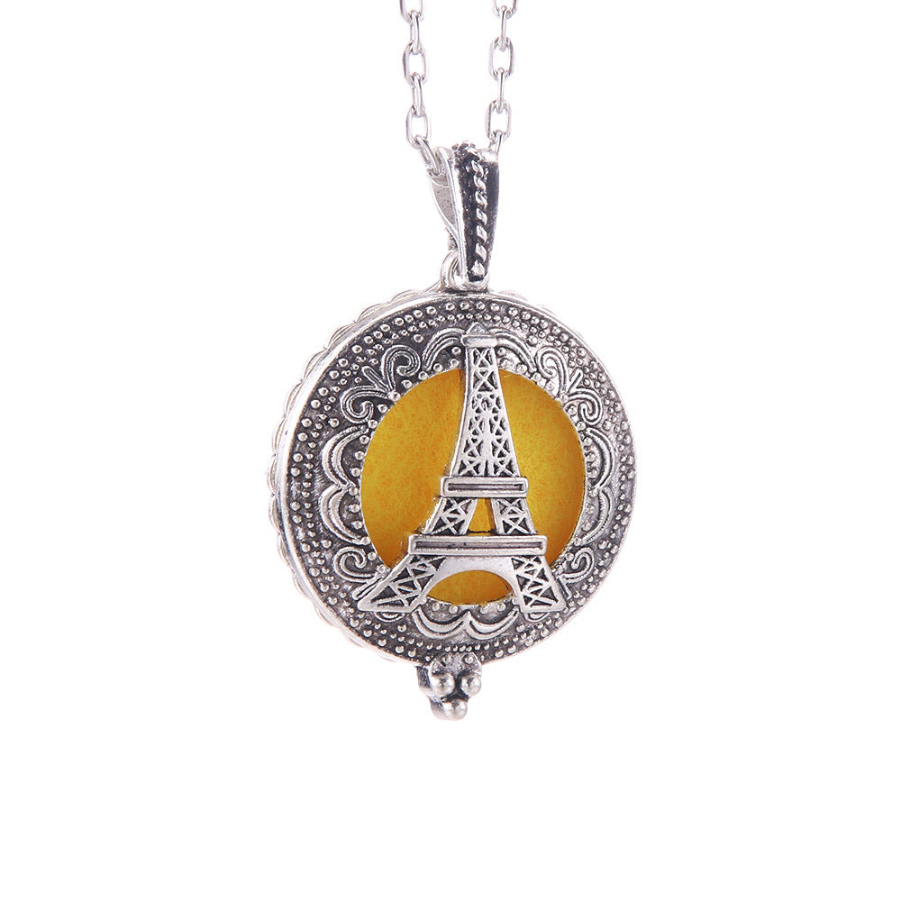 Hollow Lucky Tree Round Alloy Medal Charm Necklace