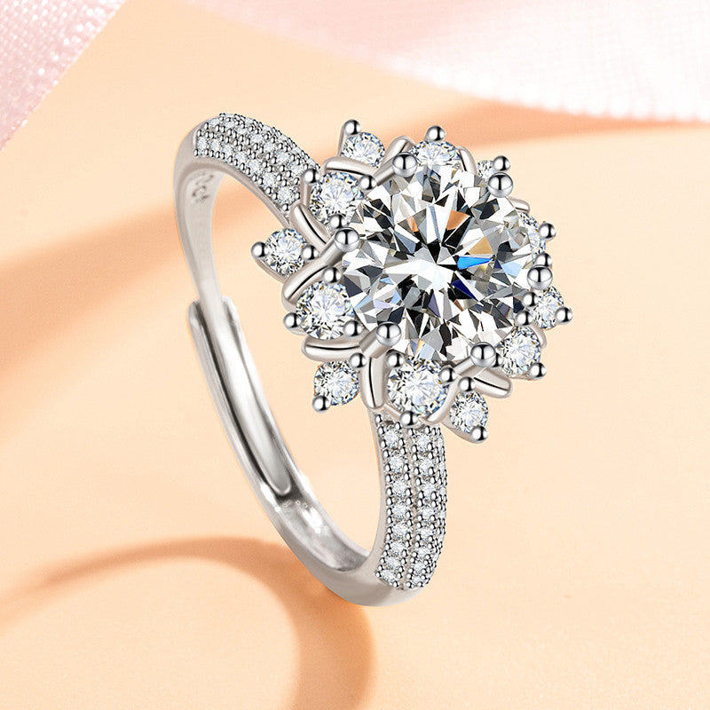 Women's 2 Karat Imitation Moissanite Luxury Diamond Ring
