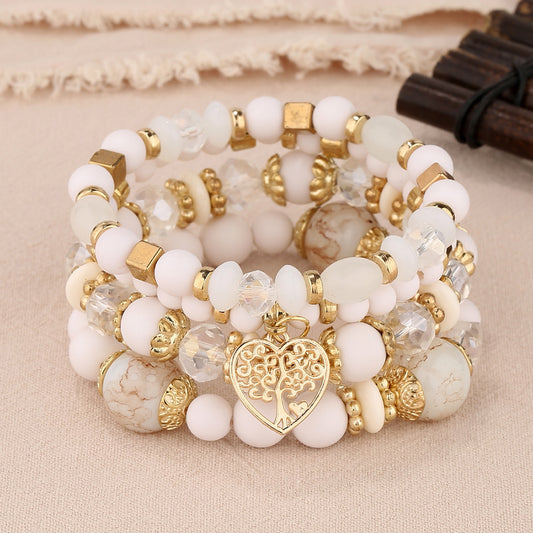 Fashion Bohemian Ethnic Style Crystal Peach Bracelets