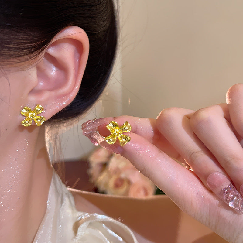 Women's Needle Fresh Flower For Mori Temperamental Stud Earrings
