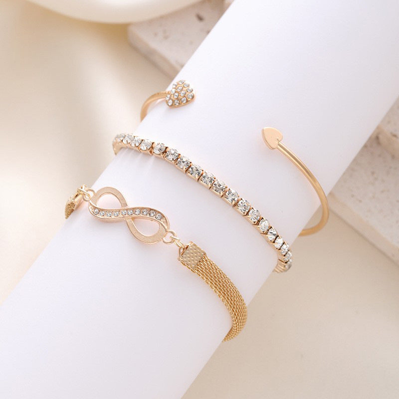 Women's Heart With Opening Creative Simple Peach Rose Gold Bracelet