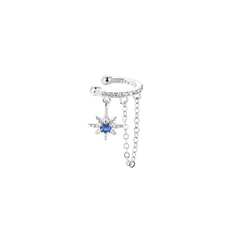 Women's French Style Chain Klein Blue Retro Gold Asterism Rings