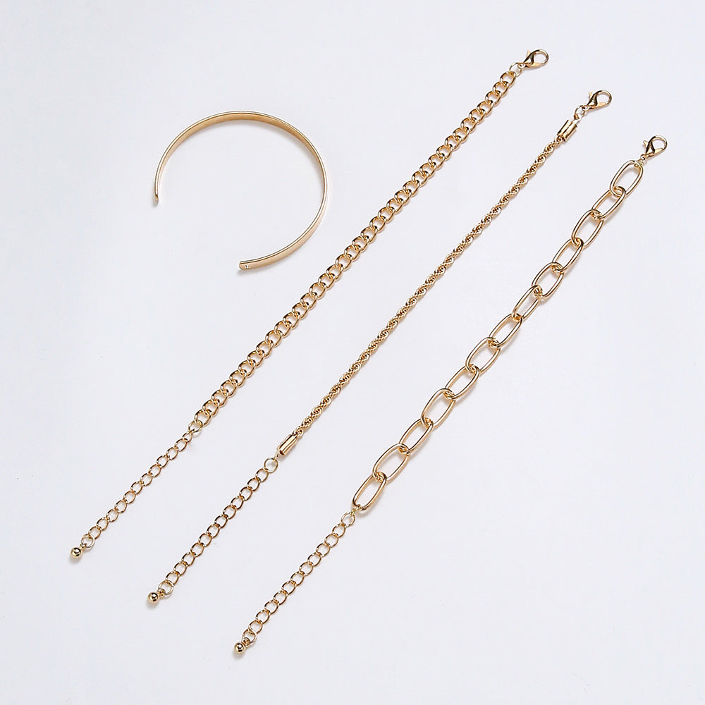 Simple Gold Thick Chain Fashion Style Bracelets