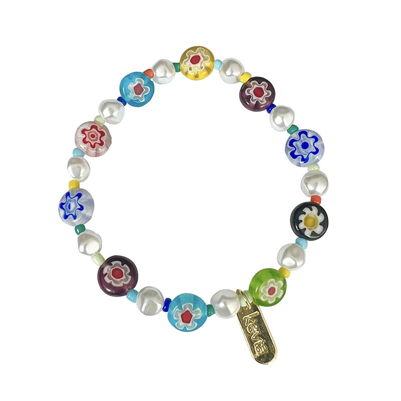 Bracelets tendance d'été rétro pour femmes, couleurs contrastées