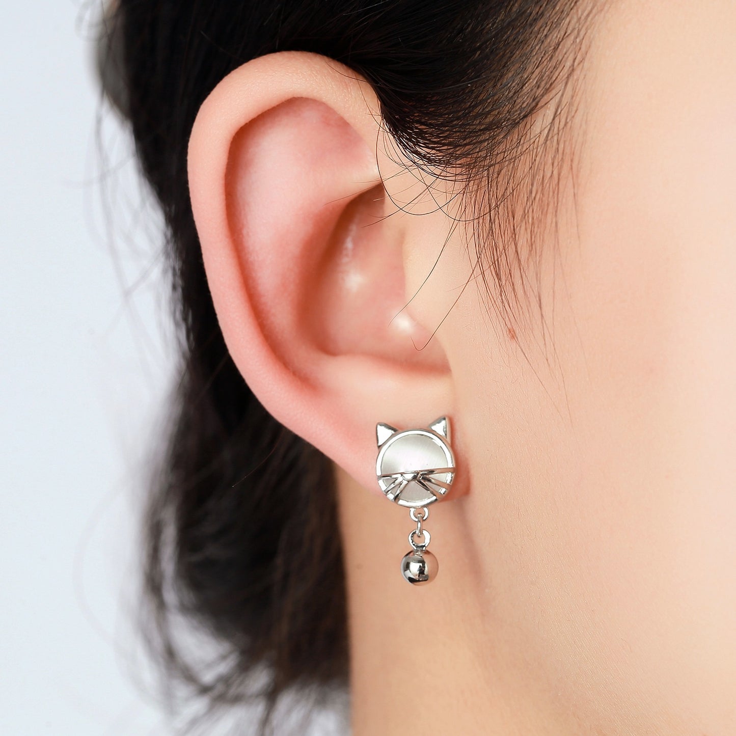 Women's Heart Asymmetric Kitten For Trendy Light Earrings