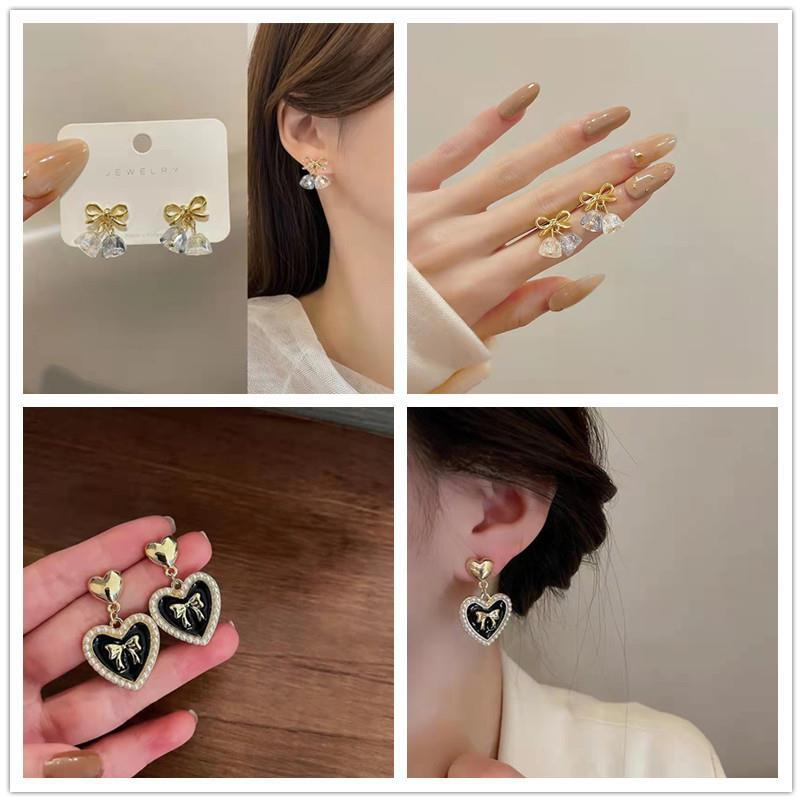 Cute Retro Clear And Quiet Bell Small Earrings