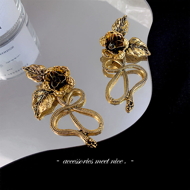 Women's Drop Zircon Tassel Chain Niche Design Earrings