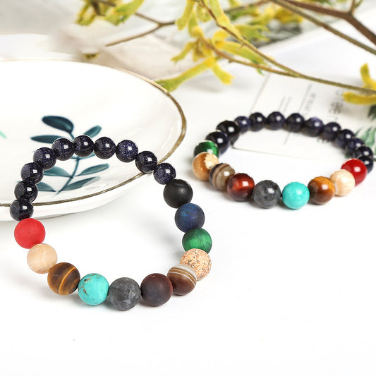 Jewelry Galaxy Planet Blue Sandstone Starry Sky Bracelets