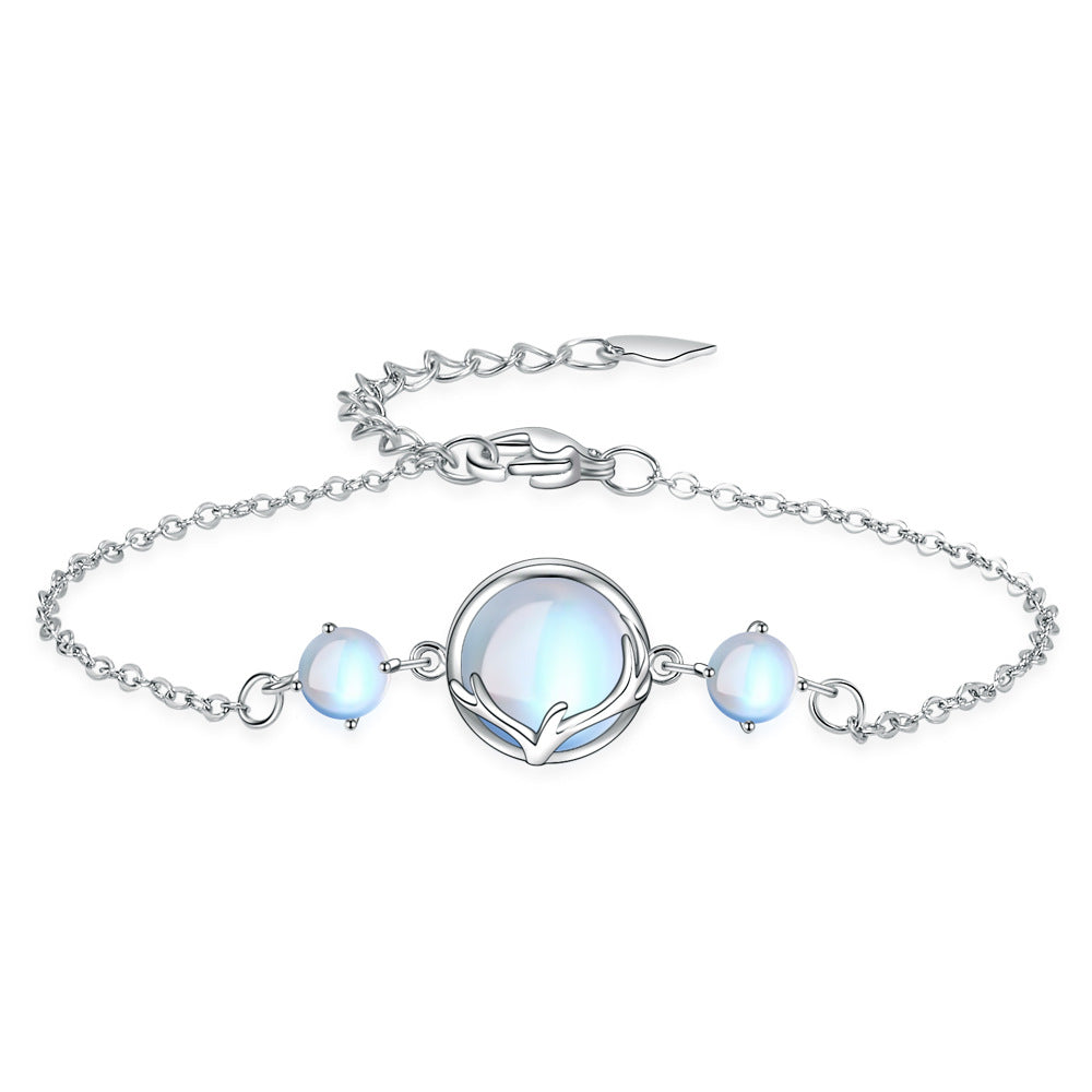 Women's Lu Has You Retro Moonstone High-grade Ear With Fresh All Bracelets