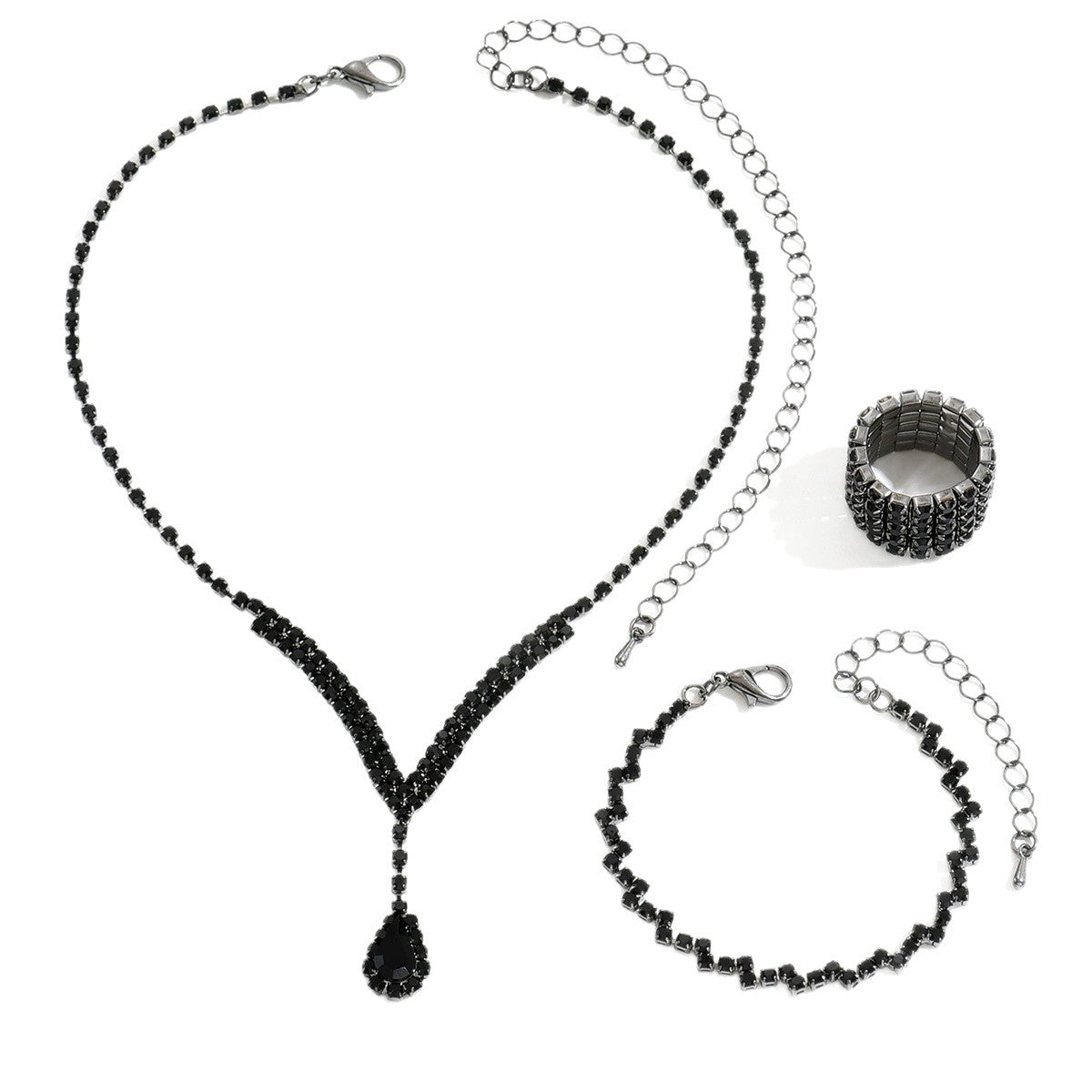 Durable Bridal Rhinestone Wedding Light Luxury Jewelry Set