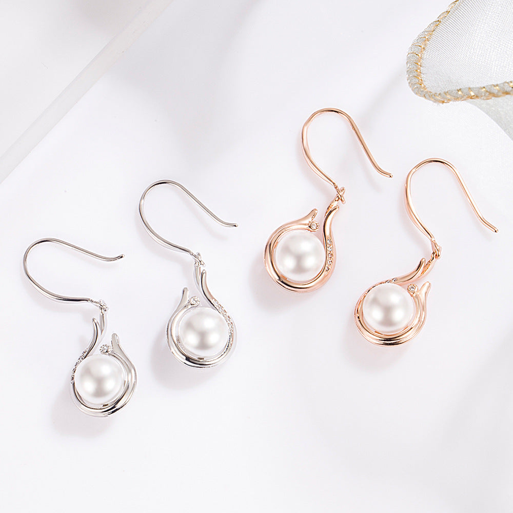 Pearl Eardrop Elegant High Sense Suit Clavicle Chain Gift Jewelry Set