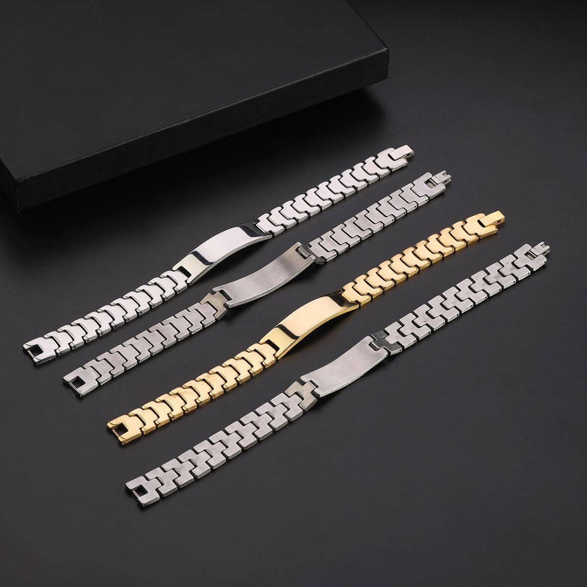 Strap Titanium Steel Personality Lettering Fashion Stainless Couple Watch Bracelet