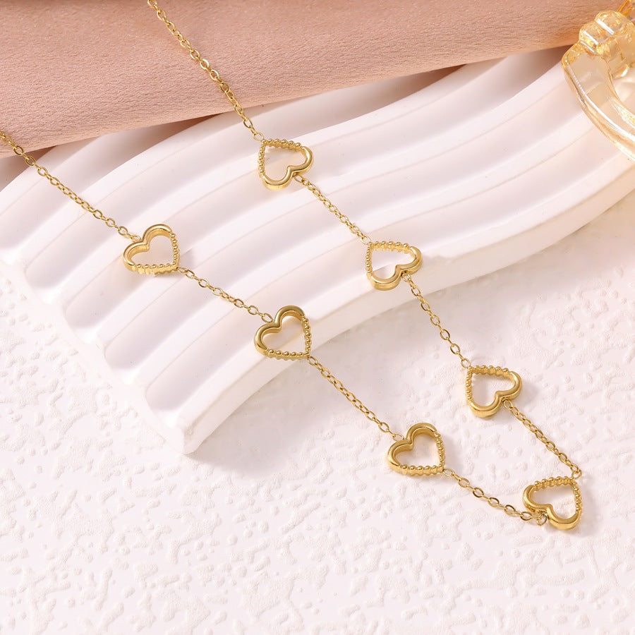 Women's Affordable Luxury Style Hollow Heart-shaped Stainless Steel Jewelry Set