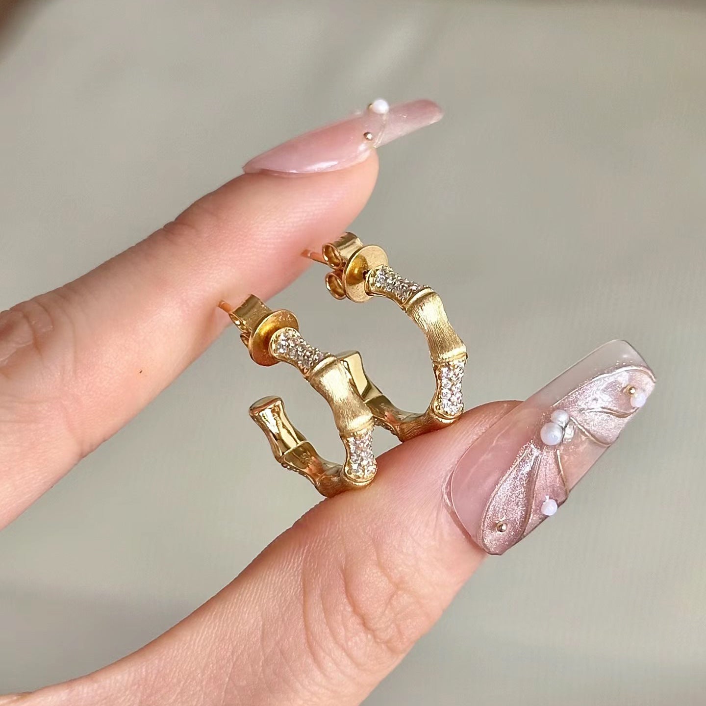 Chinese Brushed Bamboo Joint Italian Light Jewelry Set