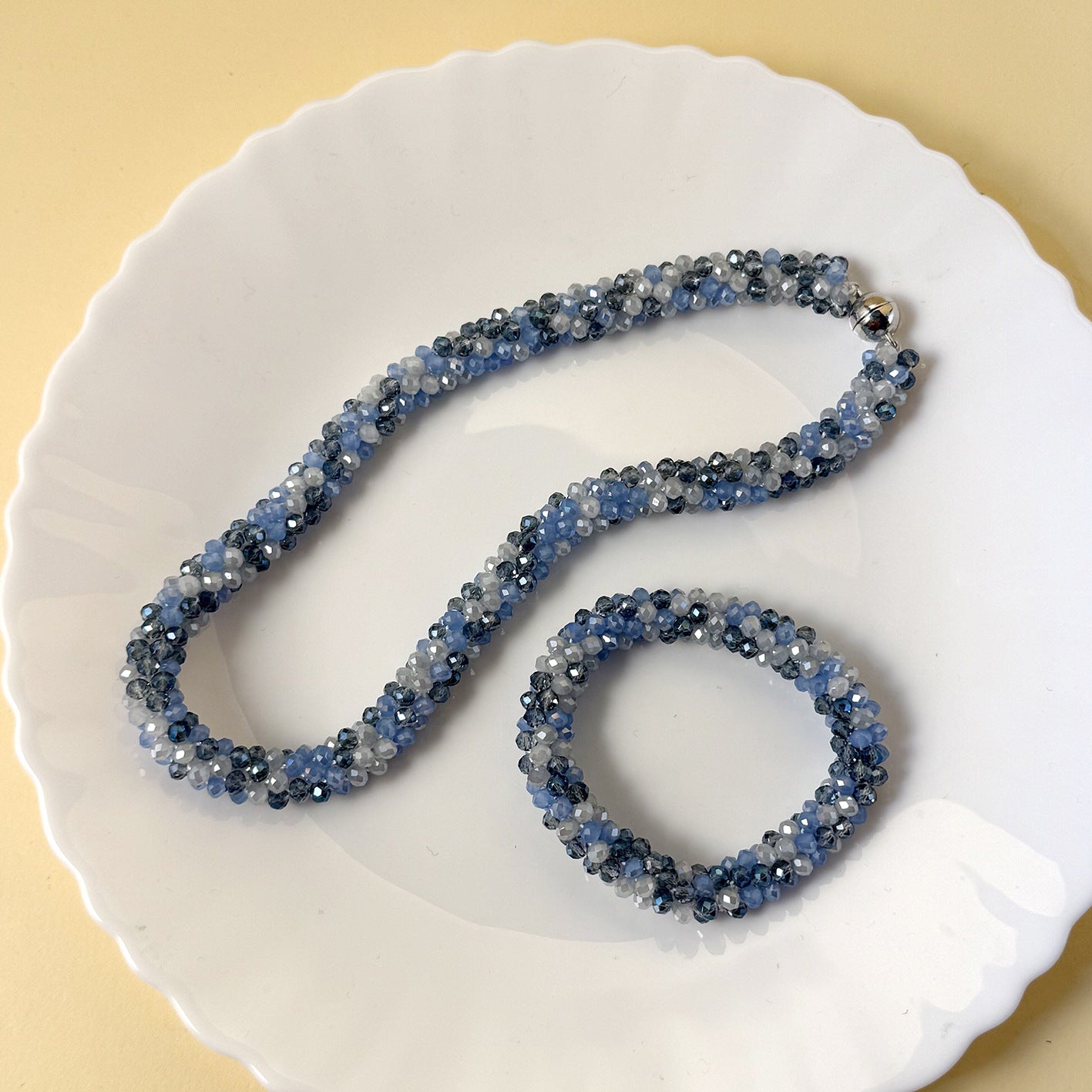 Colorful Crystal Suit Hand-woven Beads Fashion Jewelry Set