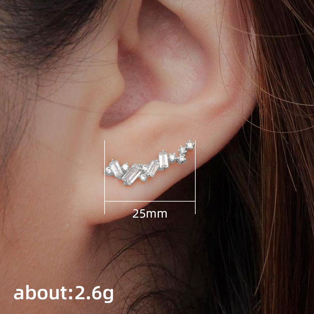 Women's Zircon Super Flash For Temperament Wild Simple Earrings