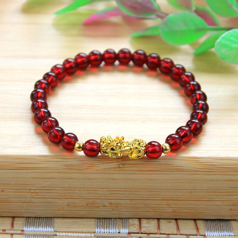 Women's Gold Imitation Golden Pi Garnet Gilt Bracelets