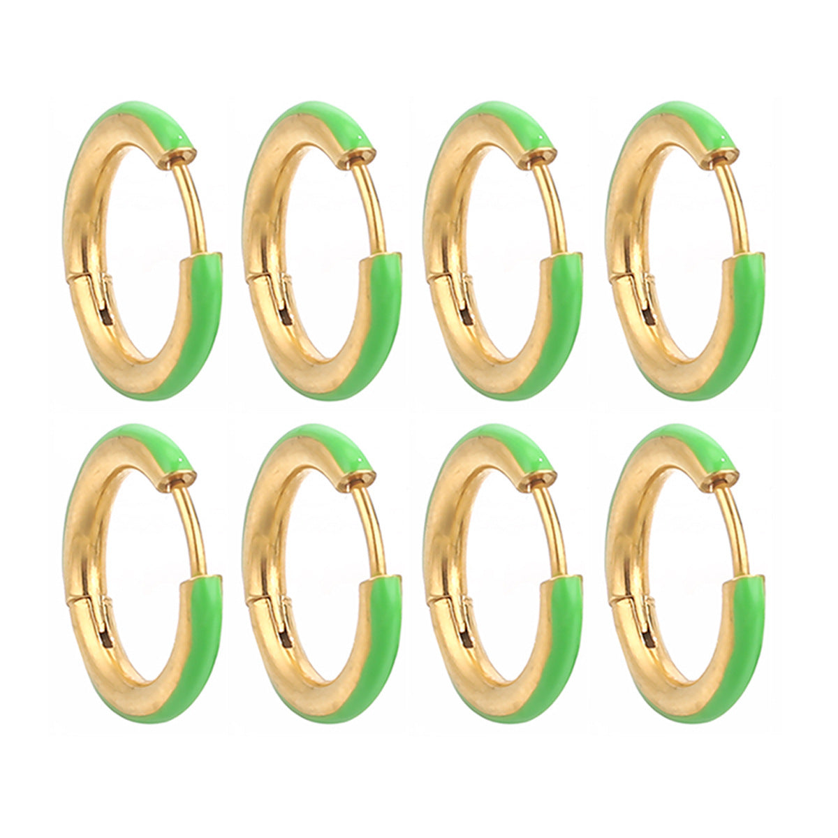 Enamel Color Handmade Oil Dripping Stainless Steel Clip Titanium Classic Ear Buckle