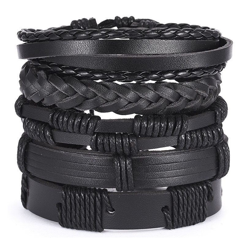 Men's Leather Hand-woven Hip Hop Punk Suit Bracelets