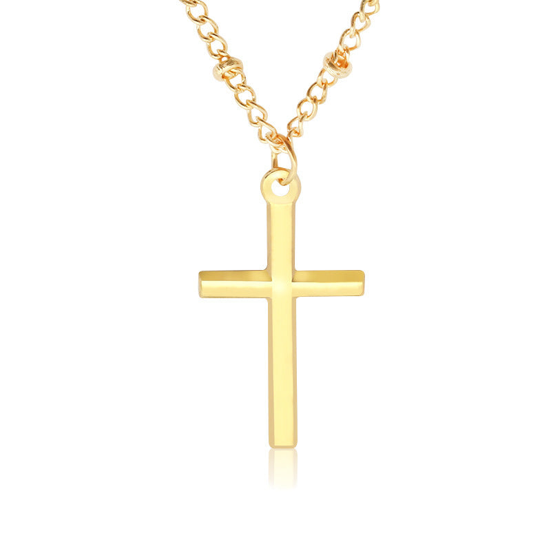 Women's Accessories Clip Beads Cross Short Gold-plated Necklaces