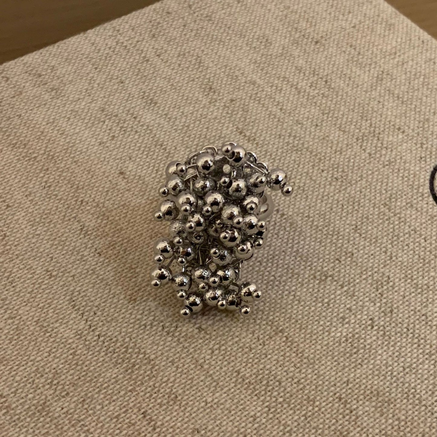 Women's Light Luxury Handmade Woven Crystal Tassel Exaggerated Sier Water Ring